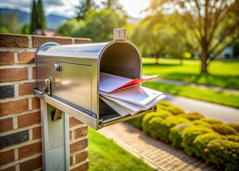 Flyer mockup page letterbox mailbox.